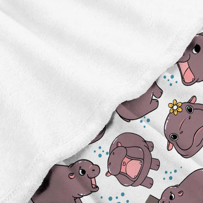 HORSESBLANKET Cute Hippo Blanket Gifts for Girls Boys, Ultra Soft Cozy Cute Hippo Blanket for Boys Girls Bedding Crib (photo 4)