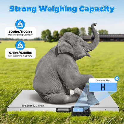 BabyOneStop Electronic Stainless Steel Pet Scale For Large Animals 1102lbs