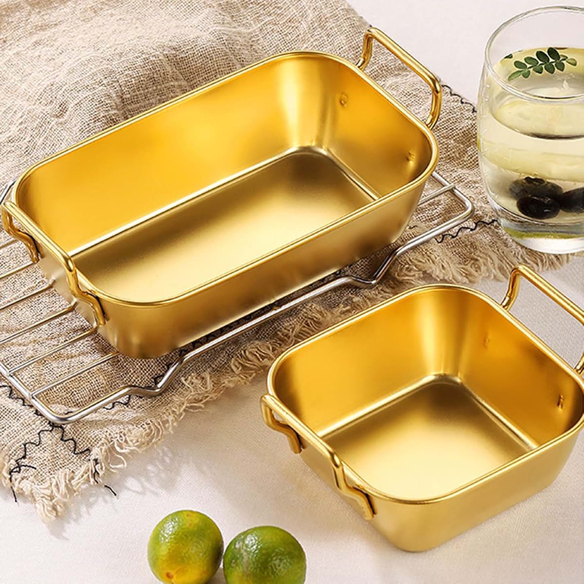 ZYOUQI Stackable Stainless Steel Toddler Plate Metal Dinner Tray