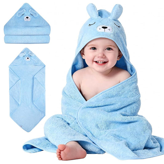 ABABY.COM Ababy Baby Hooded Bath Towel for Baby Boys & Girls, Soft Coral Fleece Hooded Newborn Towel & Swaddle Blanket