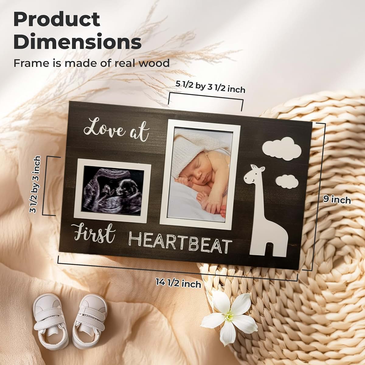 Bloom & Nest Giraffe Wooden Sonogram Picture Frame