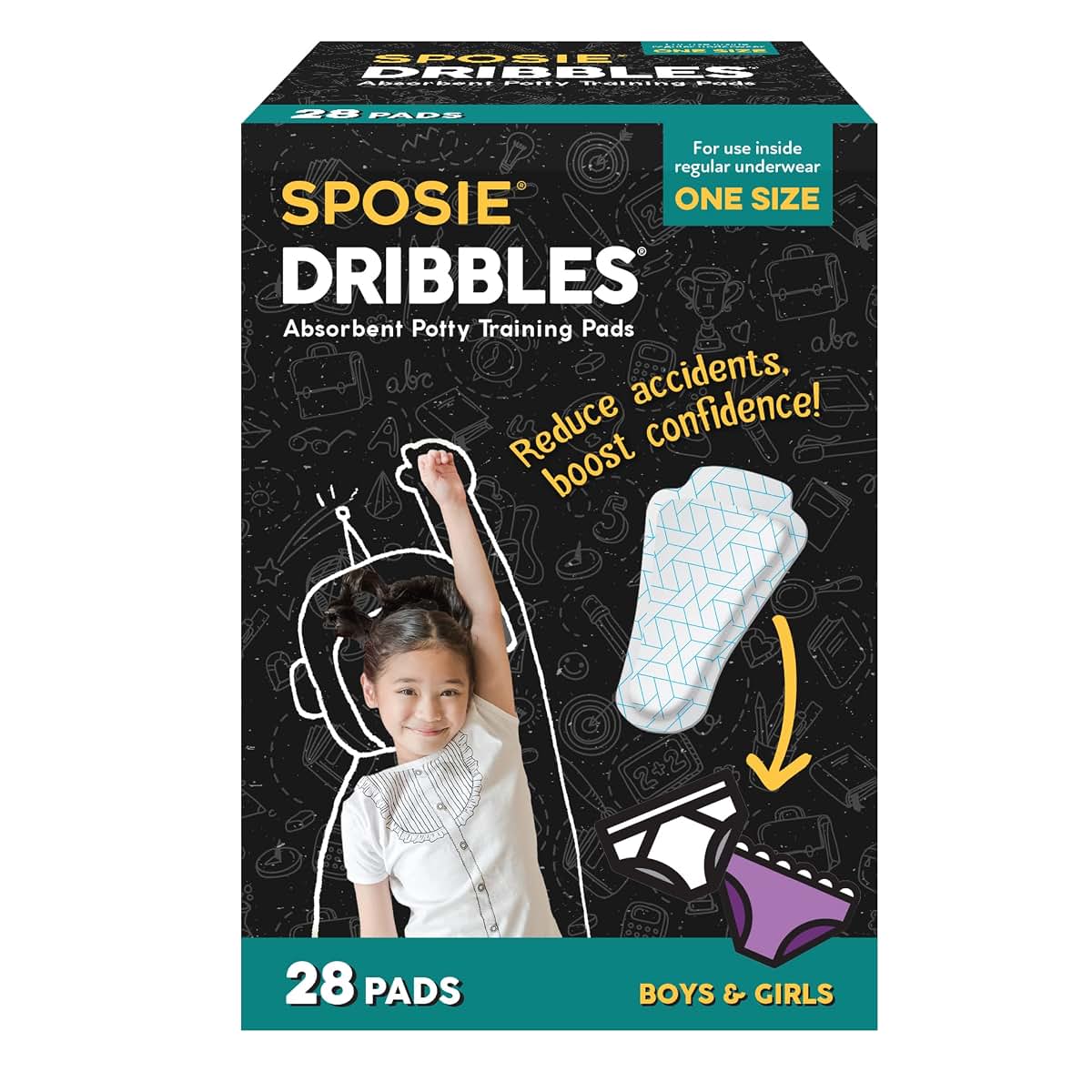 Sposie Dribbles Potty Training Underwear Pads for Leak Protection