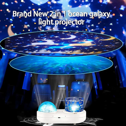 Ocean Kids Night Light Projector with 360° Rotation, 7 Theme Films & USB Power