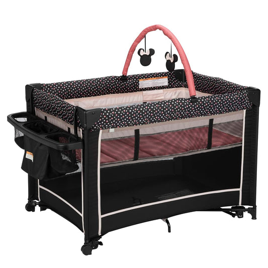 Disney Baby Classic Minnie Mouse 2-in-1 Play Yard with Rocking Bassinet