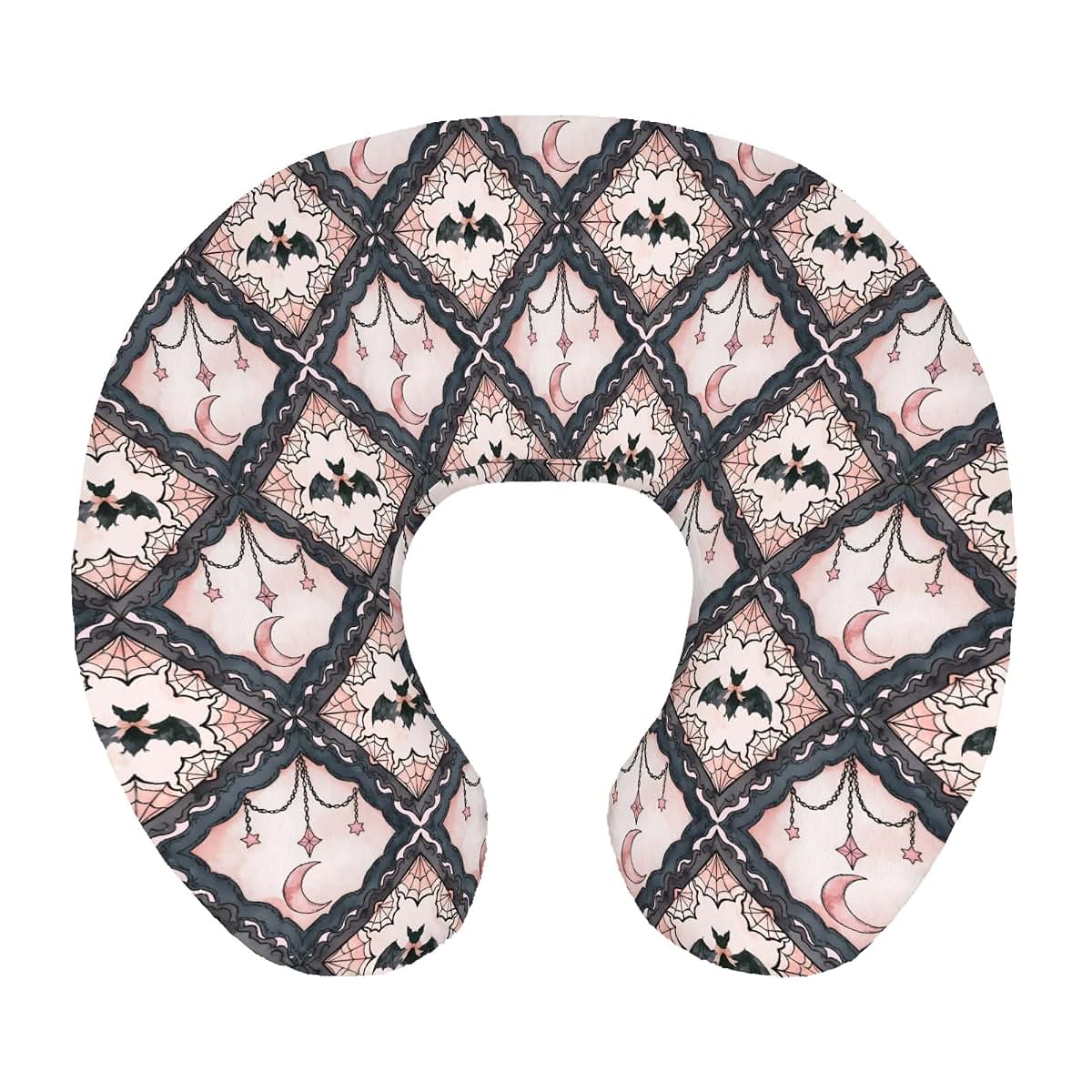 Wicbfdfv Halloween Bats Star Moon Plaid Nursing Pillow Cover Ultra-Soft Comfortable for Baby Girls Boys Cute Spooky Bat