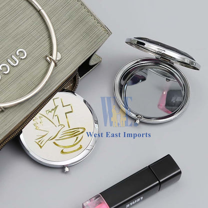 WE 12-Pack Baptism Compact Mirrors with Gift Bags - Christening Party Favors