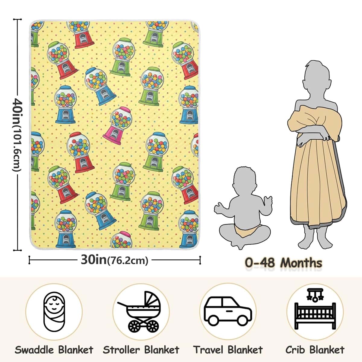 CUPADA Baby Blanket for Napping and Swaddling