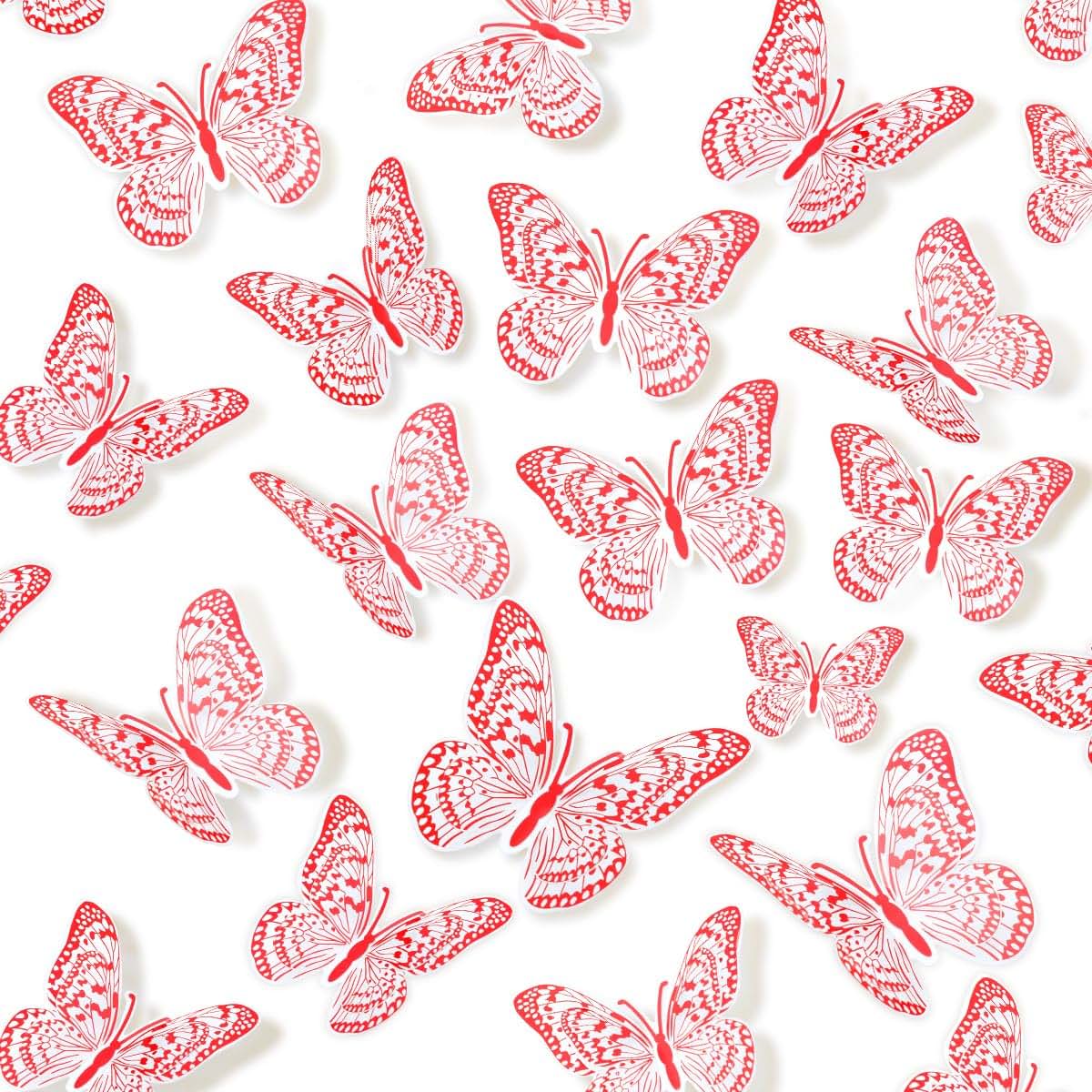 DAGOU 3D Rainbow Holographic Butterfly Decals for Wall Decor
