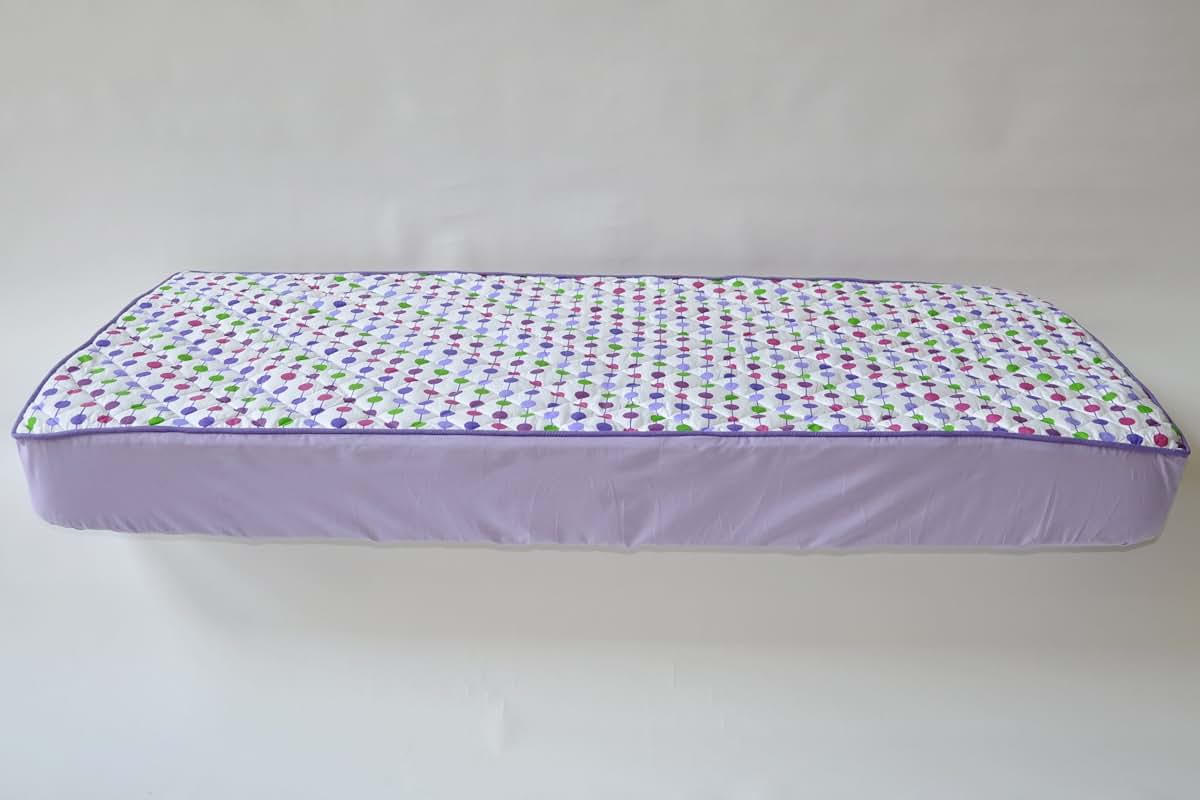 Bacati Botanical Purple Quilted Crib Fitted Sheet