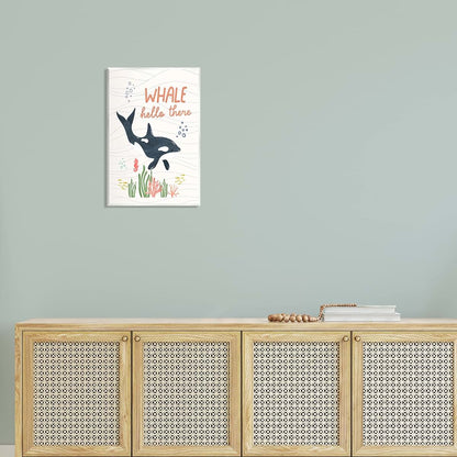 Stupell Industries Whale Hello There Orca Wall Plaque, 13 x 19 Inch