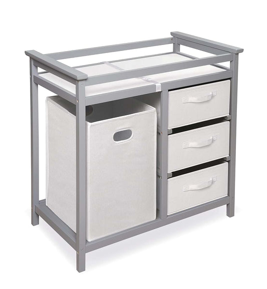 Badger Basket Baby Changing Table With Hamper And Storage Baskets
