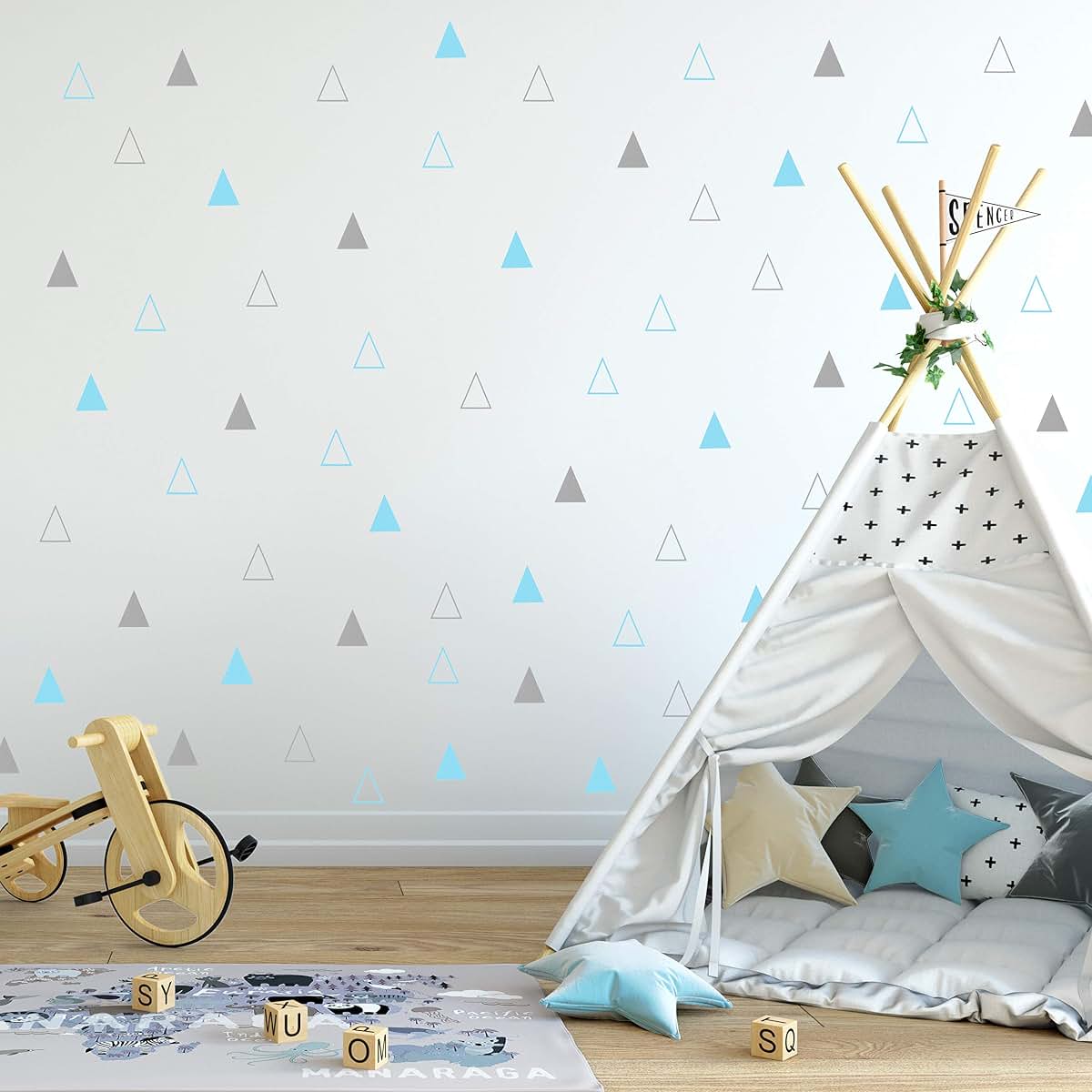 Boho Design Tribal Triangles Vinyl Wall Decals Peel And Stick