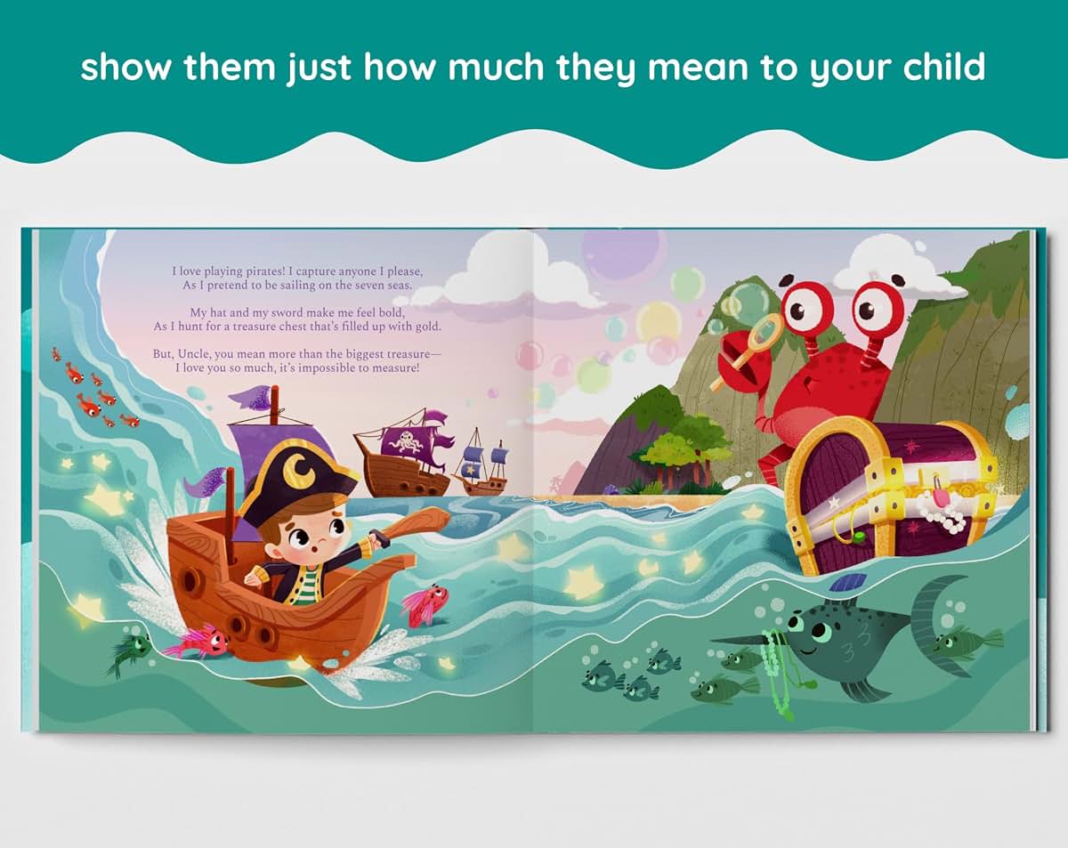 Luna Studios Guess How Much I Love You Uncle Personalized Children's Book (photo 4)