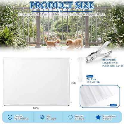 Pangda Transparent Safety Net Guard for Balcony and Stairway