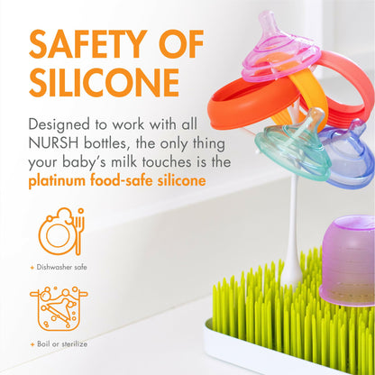 Boon Nursh Silicone Baby Bottle Nipples Fast Flow