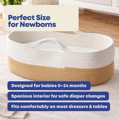 East Elm Baby Changing Basket with Cushion for Dresser and Nursery Table