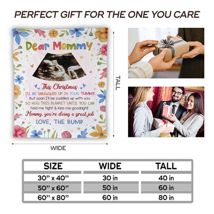 LovelyGifts99 Personalized Dear Mommy Blanket from Baby Bump, This Christmas I'll Be Snuggled Up in Your Tummy Blanket (photo 3)
