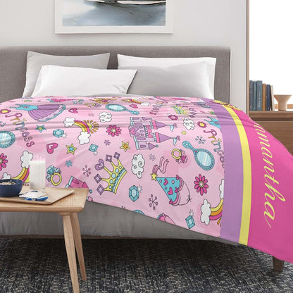 ColorAce Personalized Baby Blanket with Name Custom Baby Blanket for Girls Customized Baby Girl Gifts Soft Plush Fleece (photo 4)