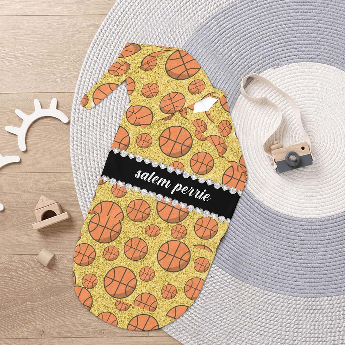 YallLocoMo Newborn Swaddle Blankets Hat Basketball Sets Soft Baby Receiving Blanket Swaddle Sack for Baby Shower Infant