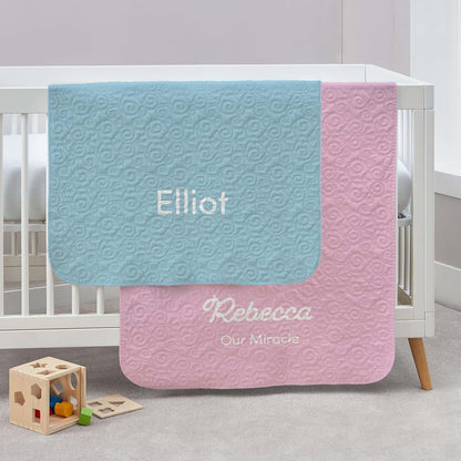 Let's Make Memories Personalized Baby Blanket - Large Gray Quilted (photo 3)