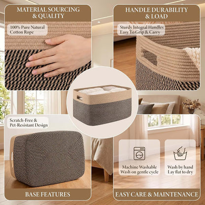Sixdove 75L Cotton Rope Basket for Nursery and Living Room Storage