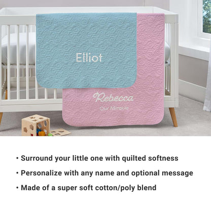 Let's Make Memories Personalized Baby Blanket - Large Gray Quilted (photo 4)