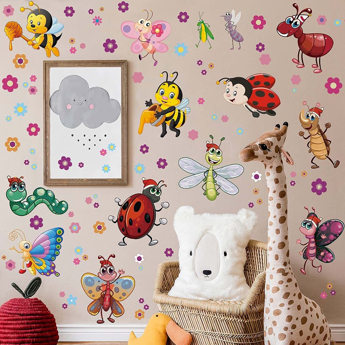 LiveGallery Cartoon Insect Wall Sticker Decals