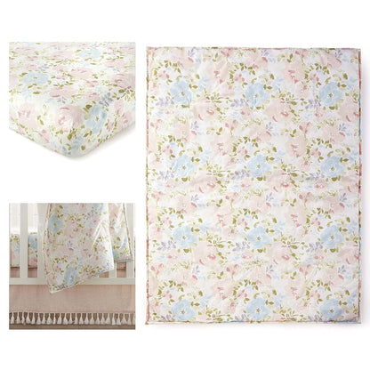 Levtex Amelia Baby Nest & Nod Bedding Set - Pink Cotton Crib Accessories