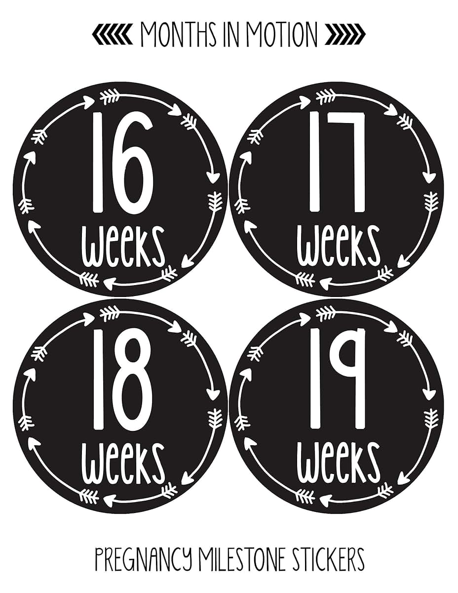 Months In Motion Pregnancy Weekly Belly Growth Stickers - 36 Piece Set