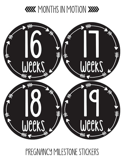 Months In Motion Pregnancy Weekly Belly Growth Stickers - 36 Piece Set