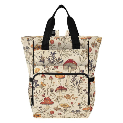 Bolaz Vintage Mushroom Diaper Bag Backpack Tote with Stroller Straps, Large Capacity
