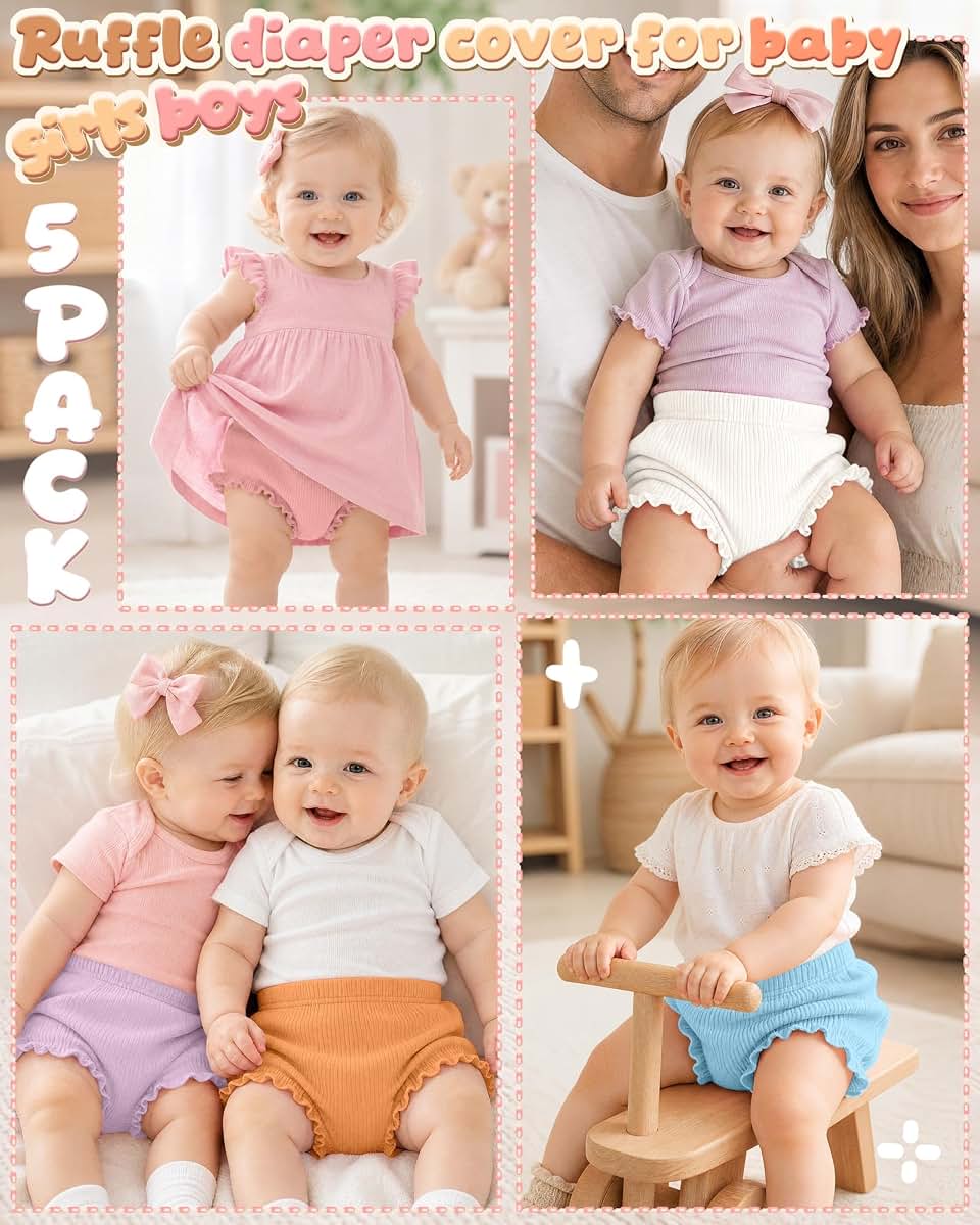 Yooo's Vivi Baby Girls Cotton Bloomers 5-Pack (photo 2)