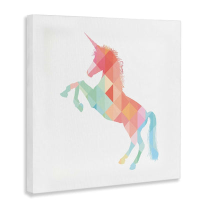 Stupell Home Décor Rainbow Unicorn Stretched Canvas Wall Art, 17 x 17 Inches