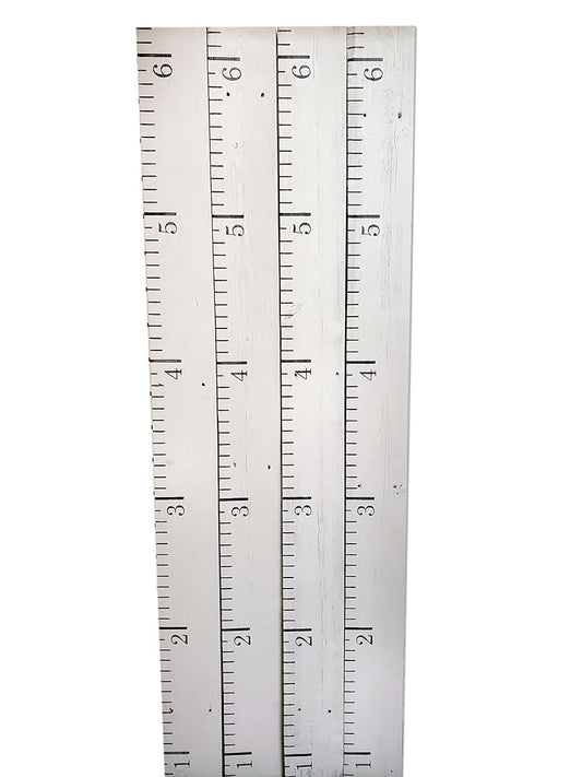 Rockin' Wood Growth Chart for Kids Made from Reclaimed Rustic Wood - Hand Painted - No Vinyl (Whitewash)