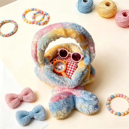 HOUYAN Mini Fluffy Bunny Purse Tote Bag
