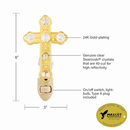 Crystal Delight By Mascot Gold Cross Night Light (photo 2)