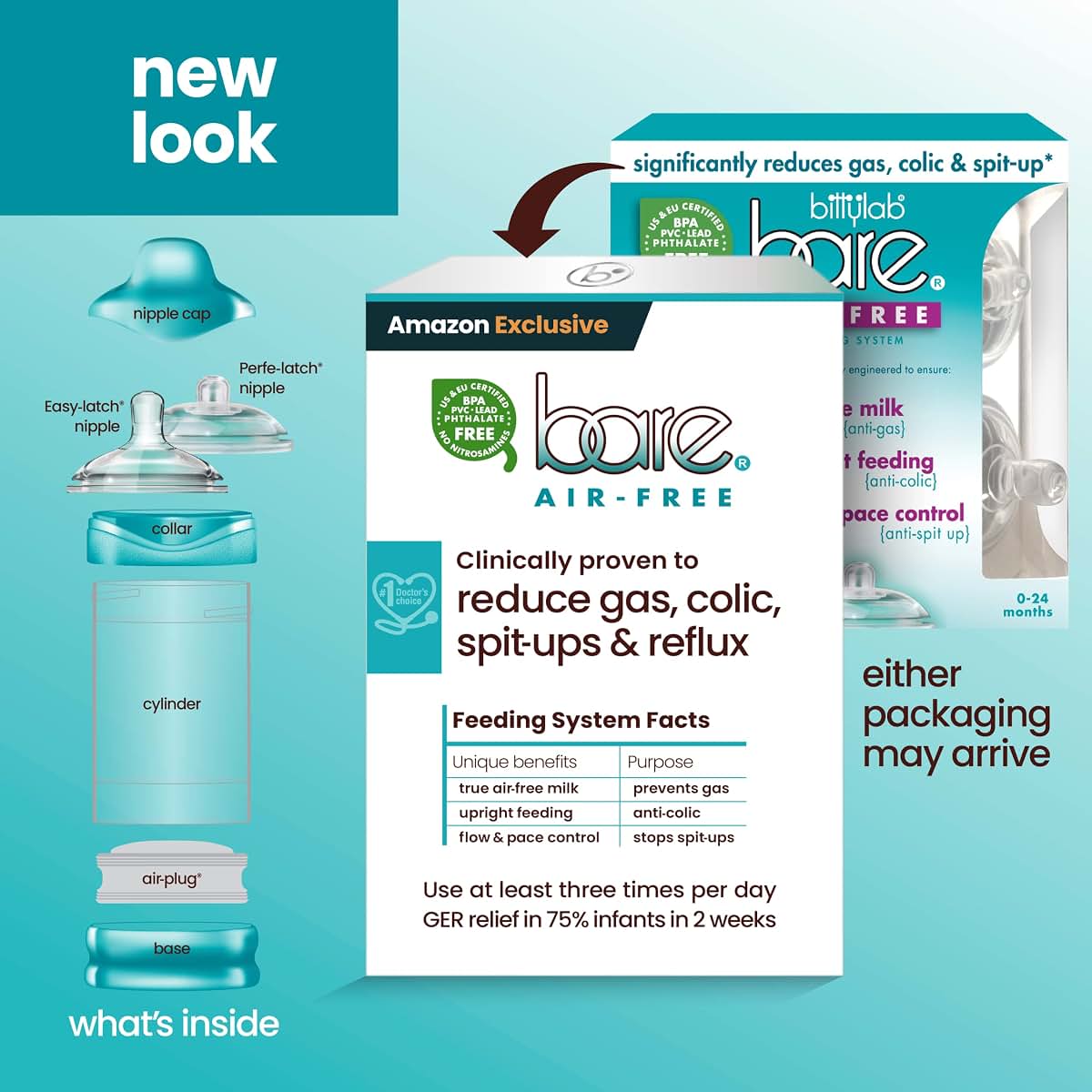 Bittylab BARE Air-Free Feeding System for Suction Bottle Use