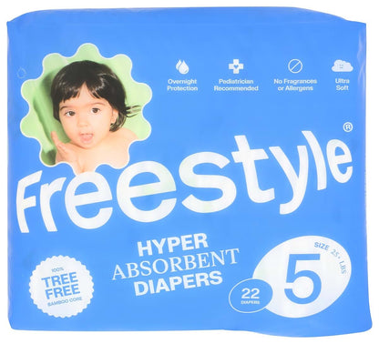 Freestyle Diapers, Diaper Size 5, 22 Count