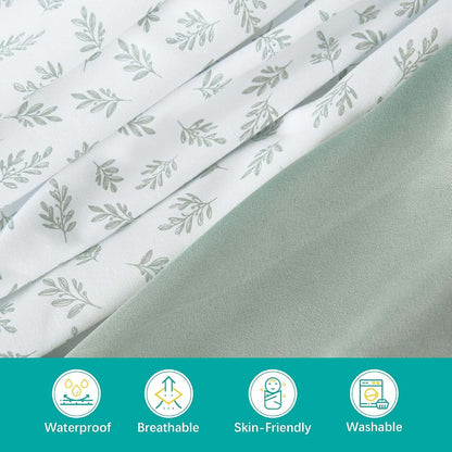 Biloban 4-Pack Waterproof Fitted Crib Sheets Microfiber Baby Bed Sheet for Standard Crib and Toddler Mattress 52x28x8in