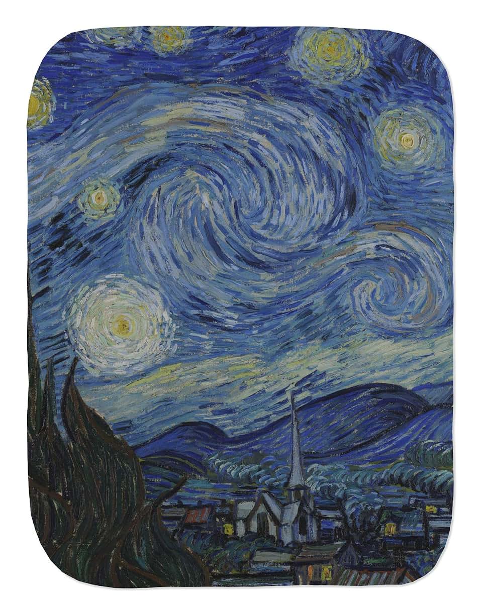 Van Gogh Starry Night Burp Cloth - Fleece or Velour