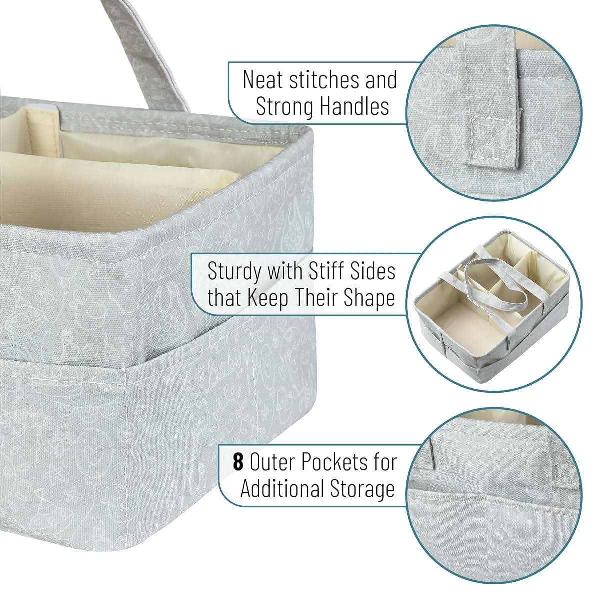 Mr. Pen Baby Diaper Organizer - Cute Pattern, Portable