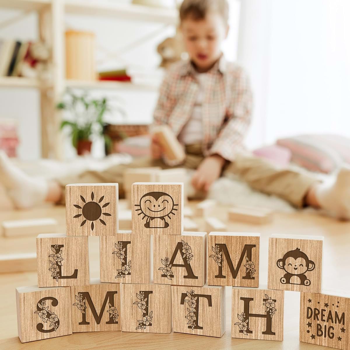 Custom Empire Shop Personalized Wooden Name Blocks For Nursery Decor (photo 3)