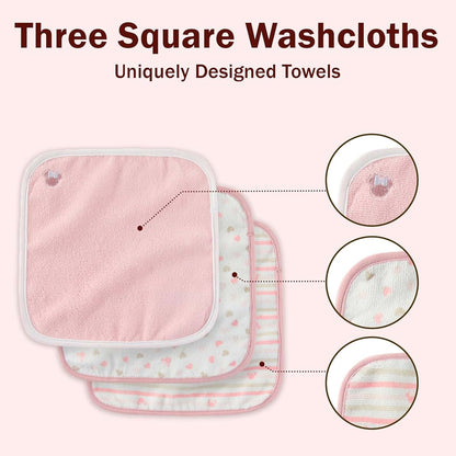 Minnie Mouse Hooded Bath Towel Set for Newborns and Infants