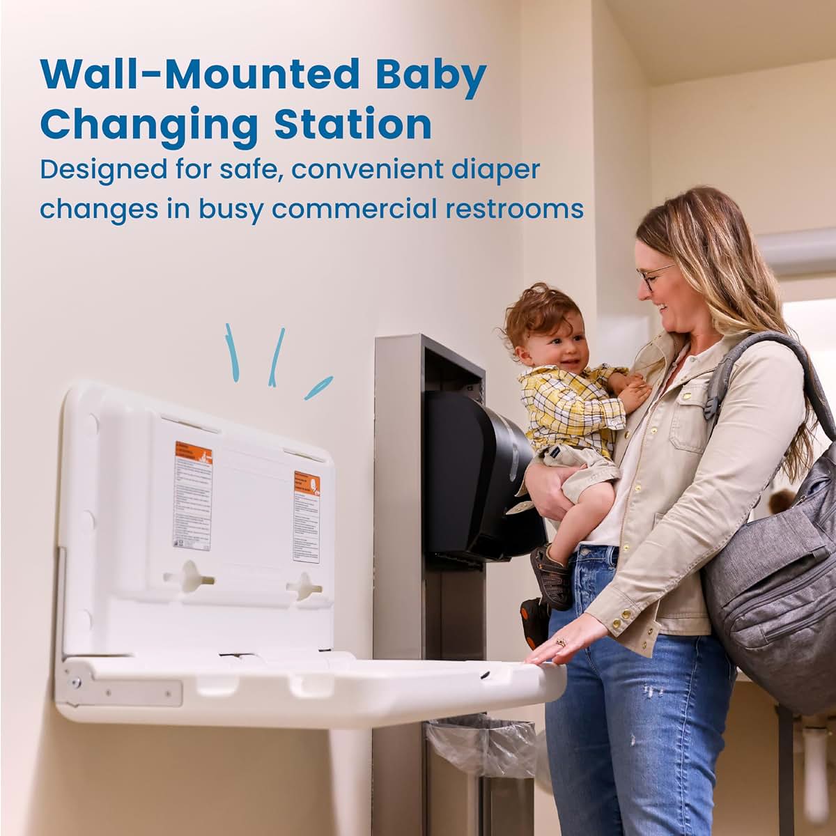 ECR4Kids Horizontal Wall-Mounted Baby Changing Station (photo 3)