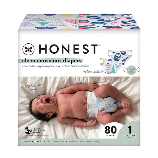 The Honest Company Clean Conscious Diapers | Plant-Based, Sustainable | Winter '23 Limited Edition Prints | Club Box