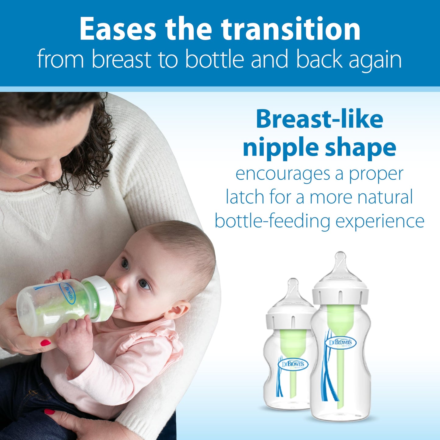 Dr. Brown's Natural Flow Level 2 Baby Bottle Nipple, Medium Flow, 6 Pack