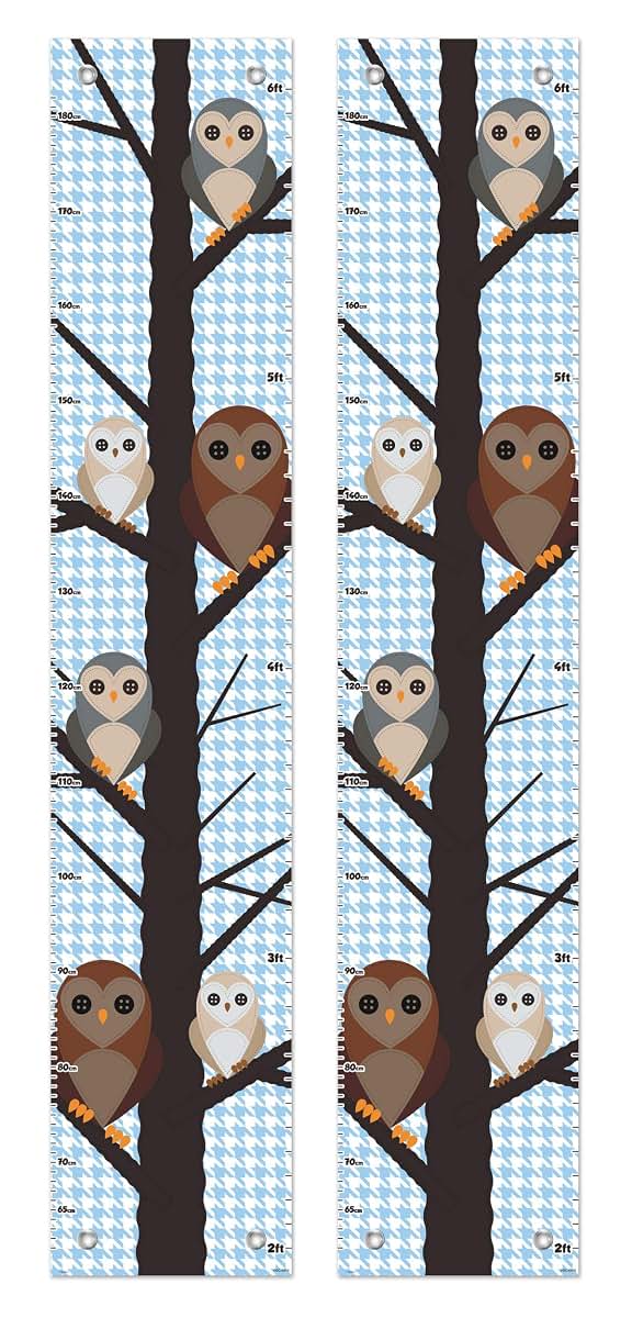 ThisWear Owl Growth Chart, 2-Pack Vinyl Height Chart, 10x51 Inch