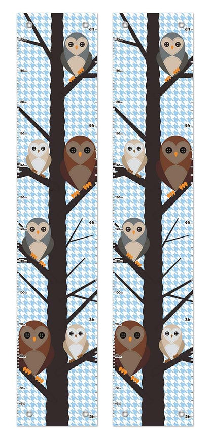 ThisWear Owl Growth Chart, 2-Pack Vinyl Height Chart, 10x51 Inch