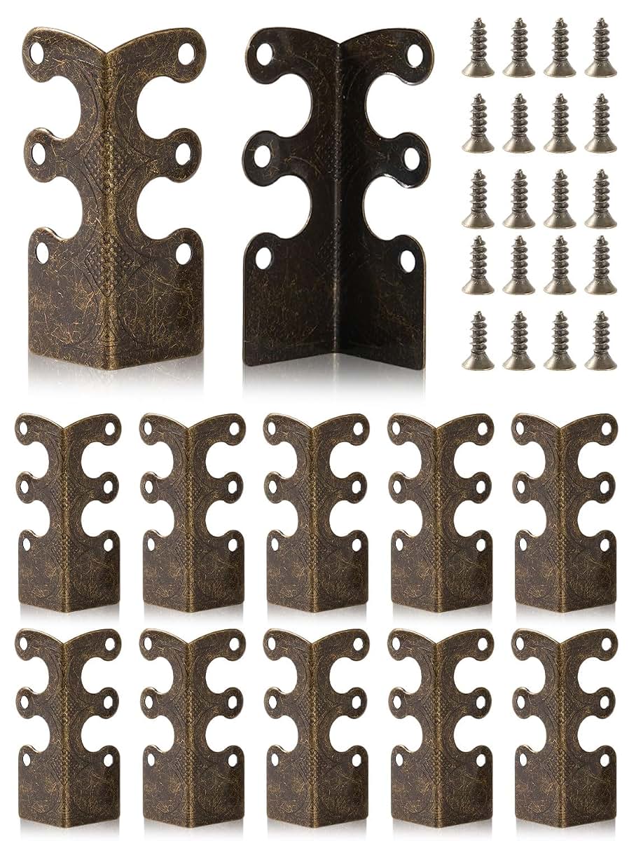 BabyOneStop Brass Baseboard Corner Protectors, 12 Pack With Screws