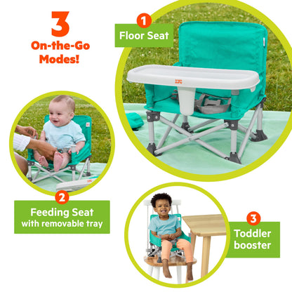 Bright Starts Pop N Sit Portable Booster, Teal, 6 Mos - 3 Yrs